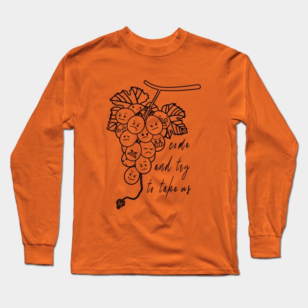 Doodle Angry Grape Long Sleeve T-Shirt by Tarasevi4